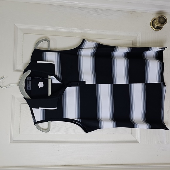 G/FORE Women's Offset Gradient Stripe Performance Fabric Polo Top L NWOT - Picture 2 of 13